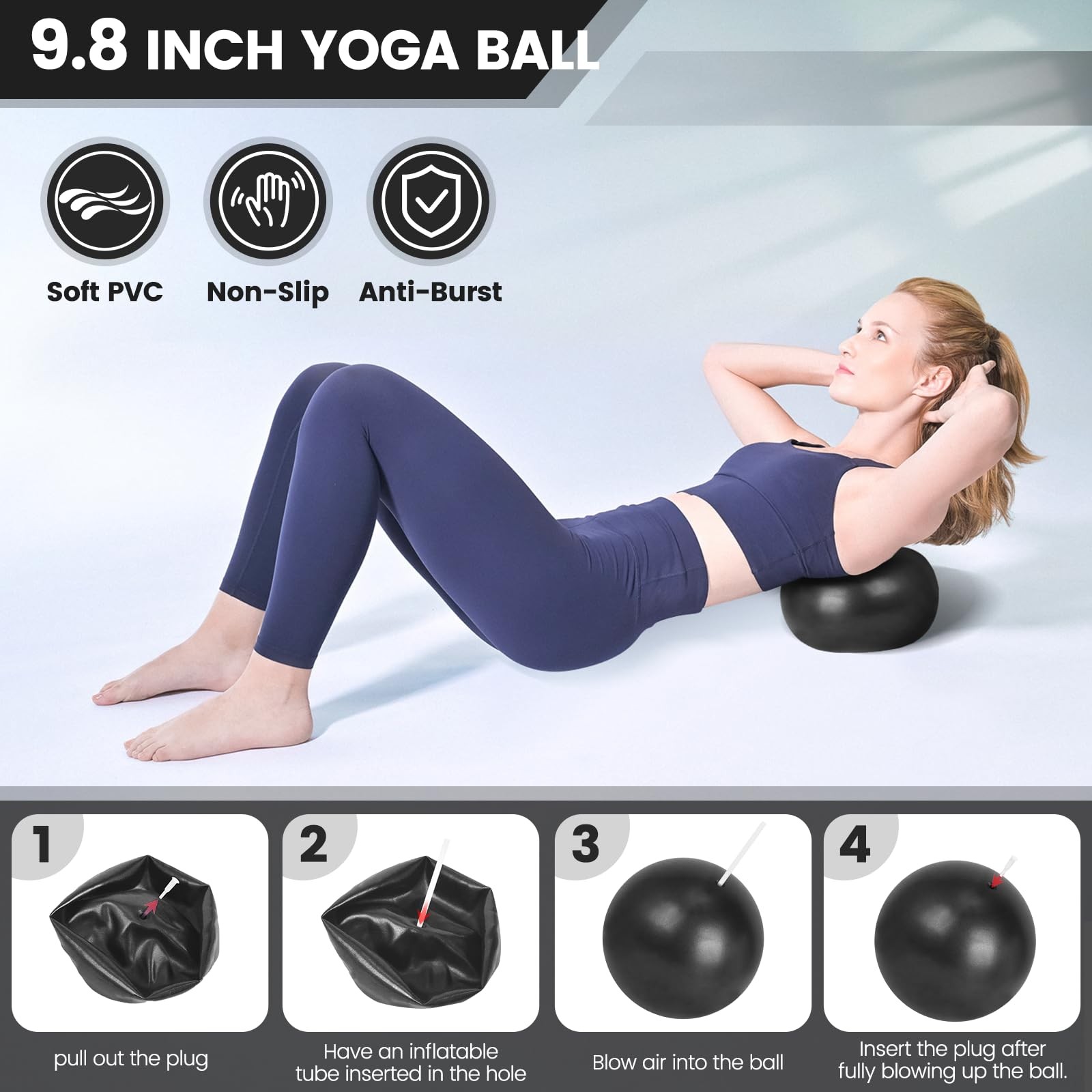 Pilates Ring and Ball Set Bulk, Pilates Equipment with 12 Inch Pilates Circle…