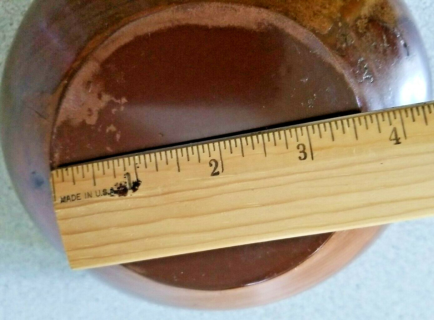 Original carved PINE BOWL with COPPER INLAY & WASH! 7.5&Prime; x 3.75&Prime; energy healing