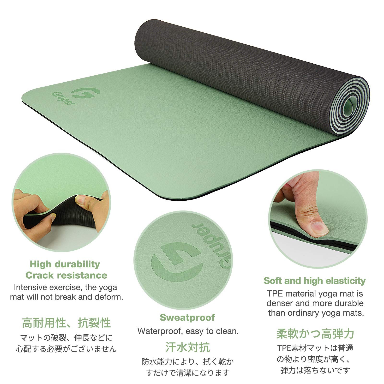 Yoga Mat Non Slip, Eco Friendly Fitness Exercise Mat with Carrying Strap,Pro …