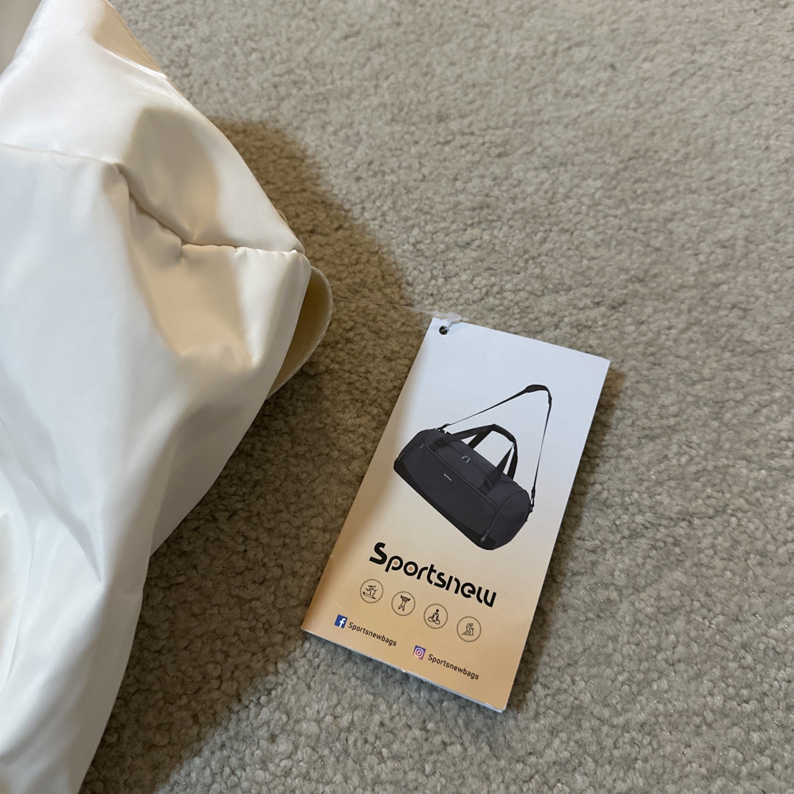 Brand New Sportsnew Yoga Mat Bag, Full Zip Cargo Carrier Bag Large Off white NWT