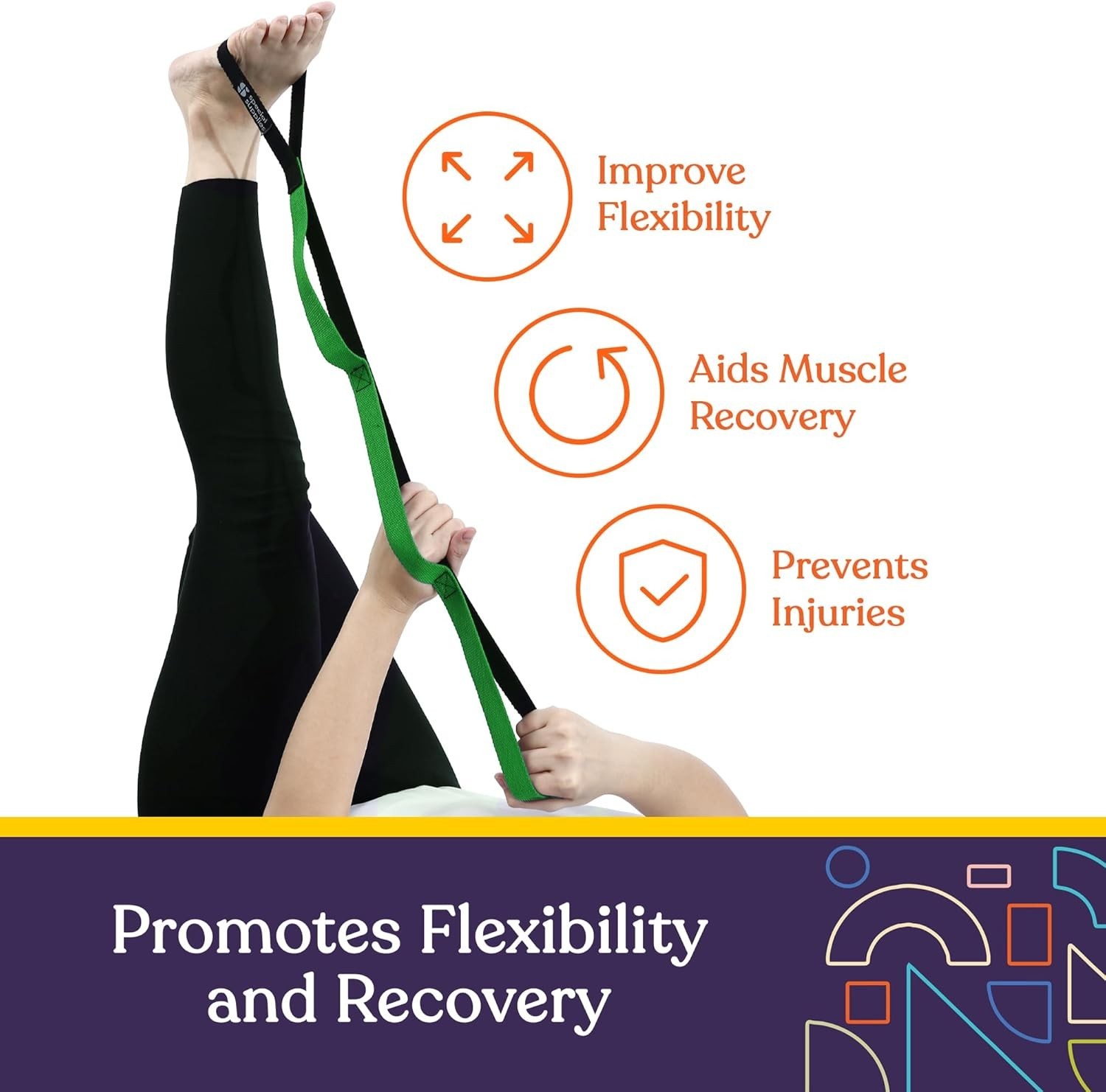 Deep Stretch Yoga Strap with Multiple Loops for Adults Home Workout Equipment