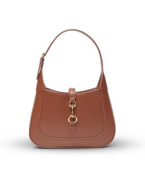 Shoulder Bag for Women – Small Shoulder Purses – Top Handle Structured Brown