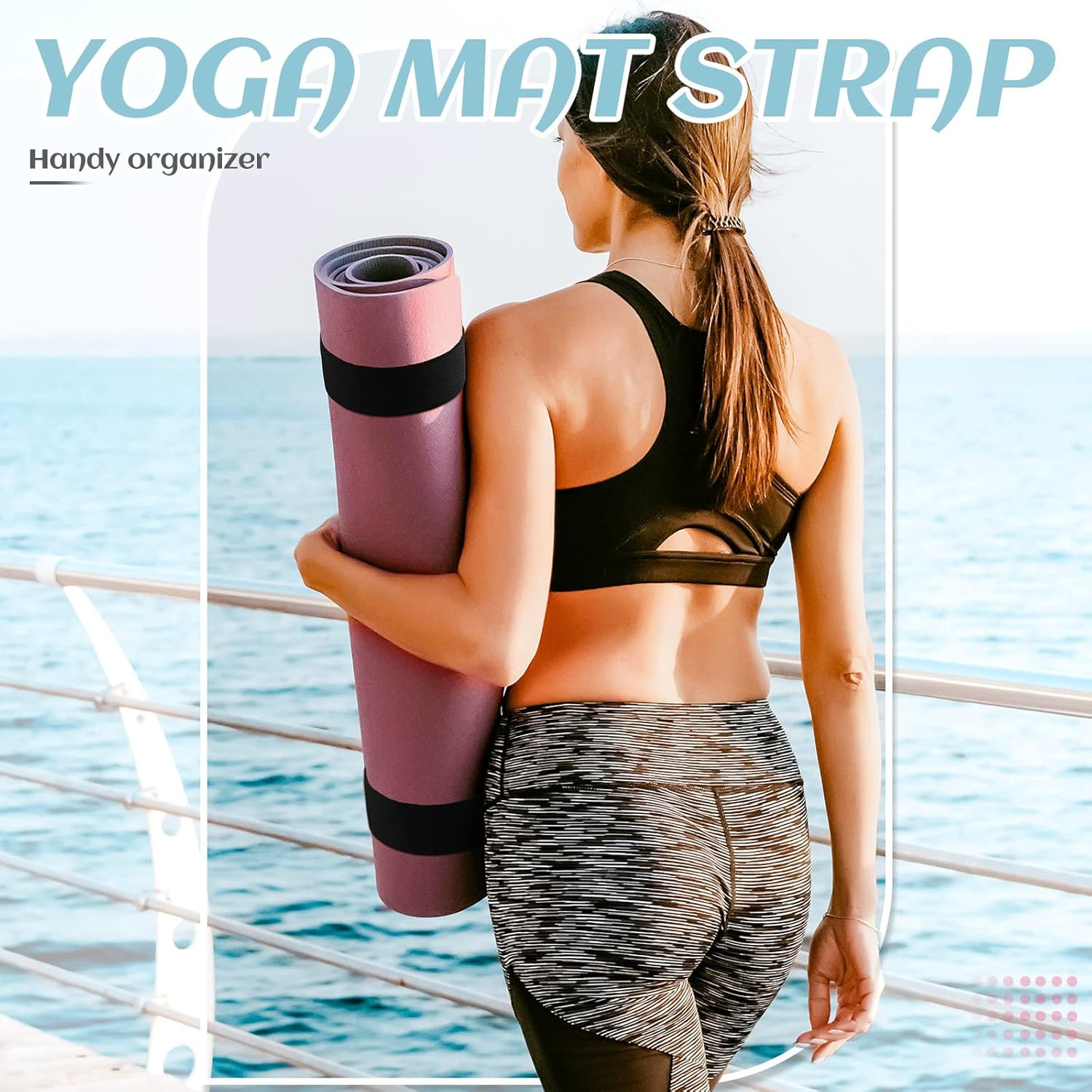 4 Pcs Nylon Yoga Mat Strap Stretchable Holder Straps Heavy Duty Bungee Straps Ba