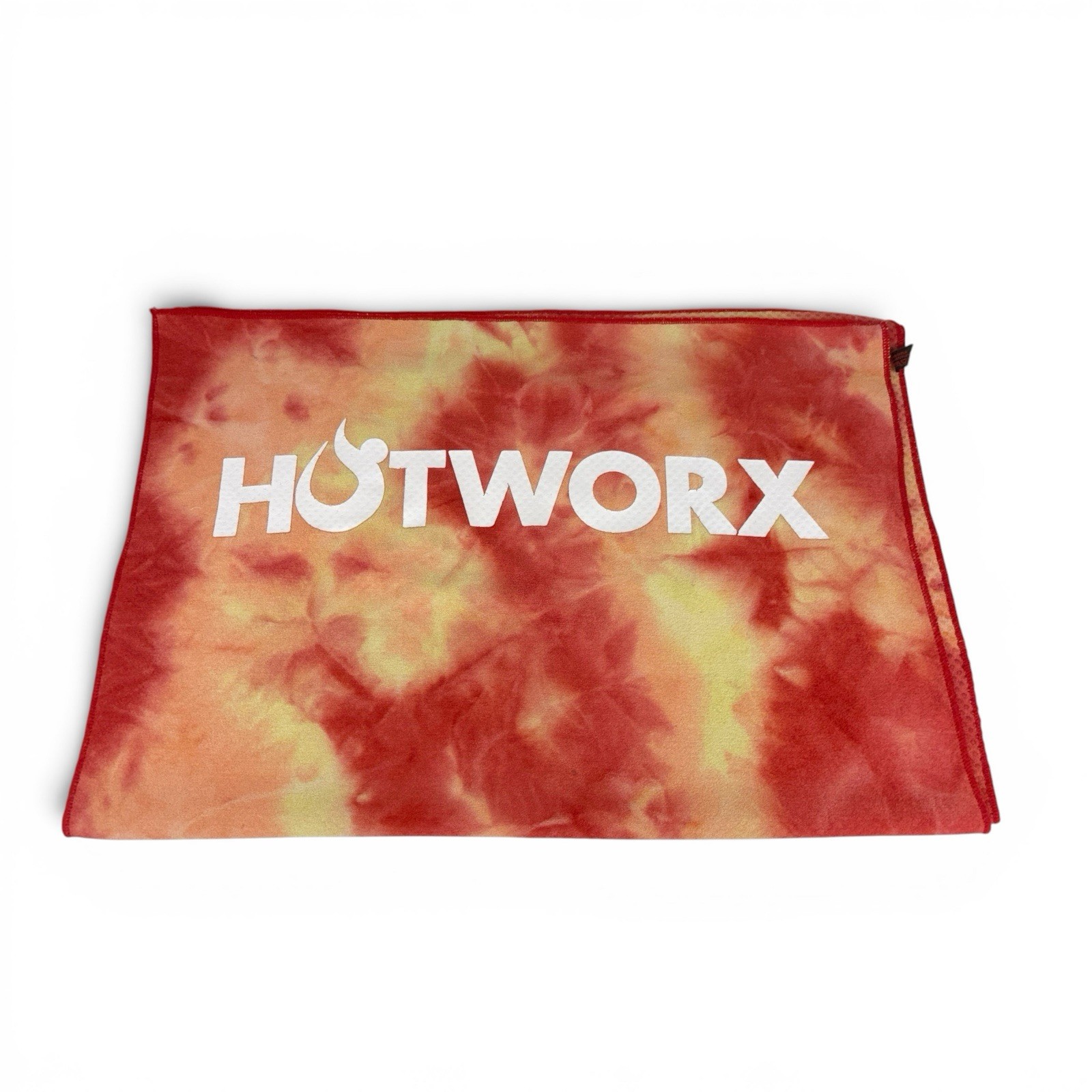 Hotworx Yoga Towel – Tie Dye Orange Red Yellow Non Slip Grip