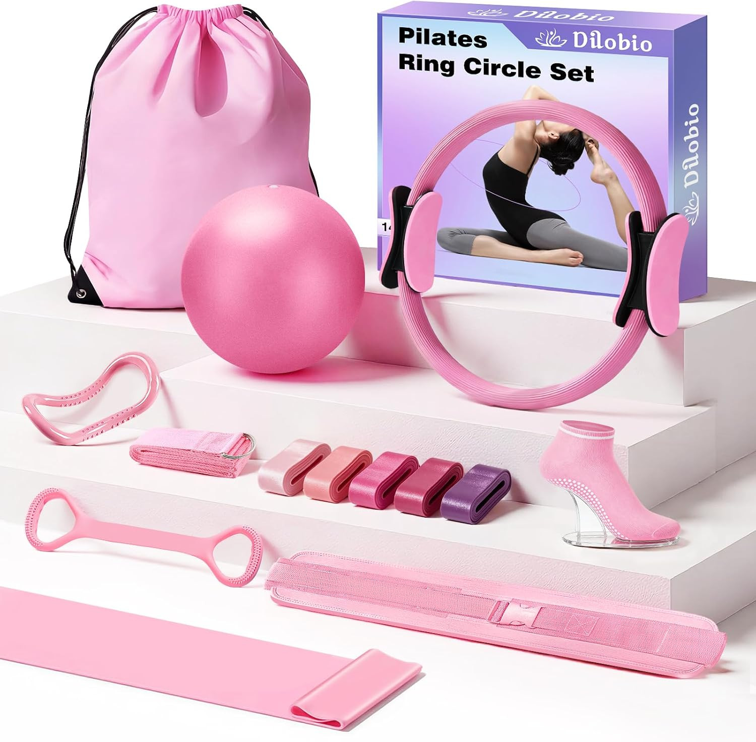 Pilates Ring Set for Home Workout -13 » Pilates Fitness Circle & Ball, Hip Thrus