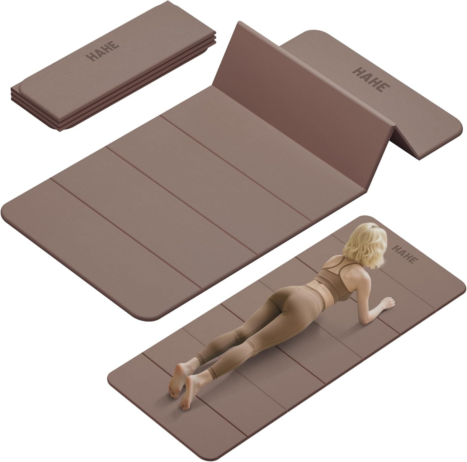 Foldable Yoga Mat,74&Prime;Lx32&Prime;Wx1/3&Prime;Thick,Folding Exercise Mat,Non-Slip Wide Pilates