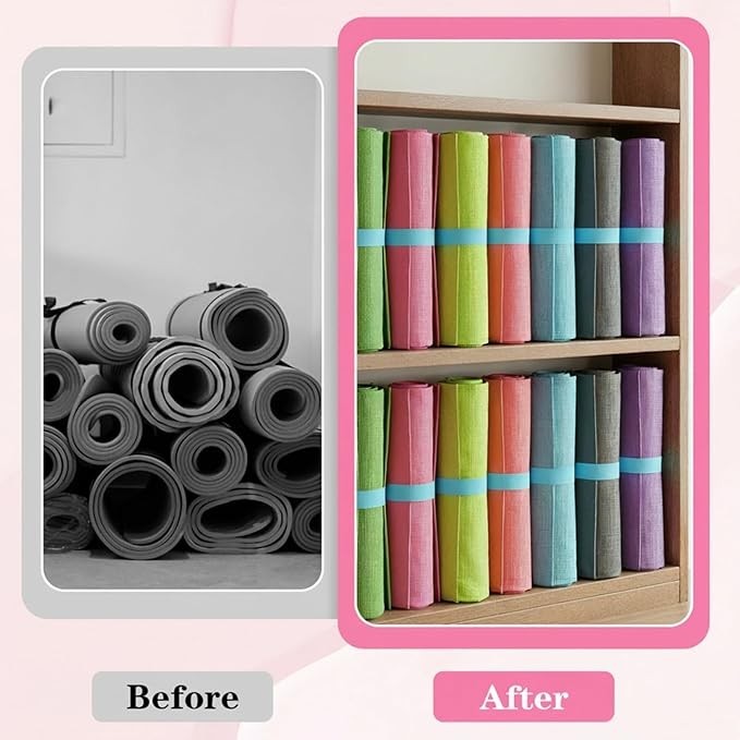 Yoga Mat Strap, One Snap Yoga Mat Slap Band for Keep Mats Tightly Rolled, Elasti