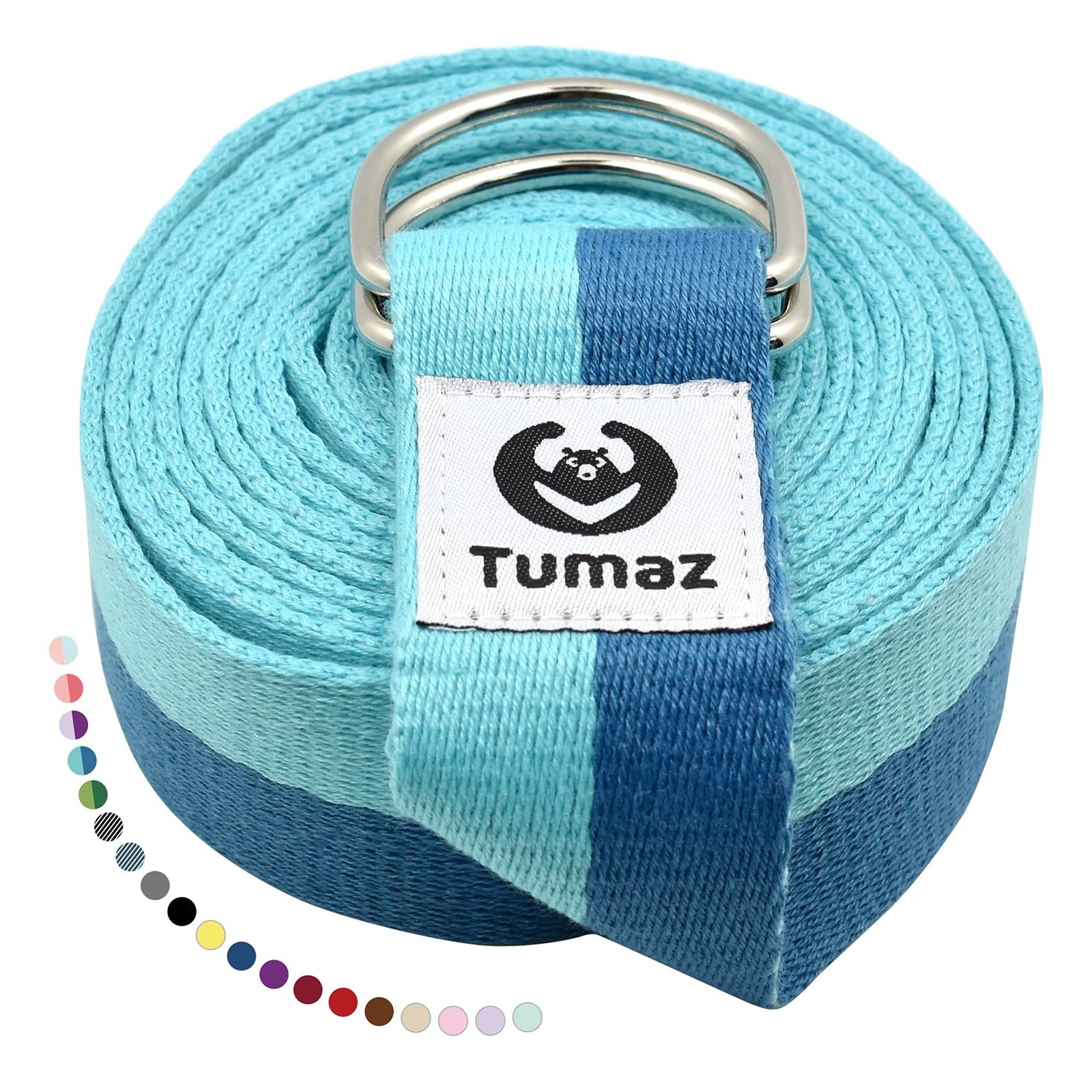 Tumaz Yoga Strap/Stretch Bands [15+ Colors, 6/8/10 Feet Options] with Extra S…