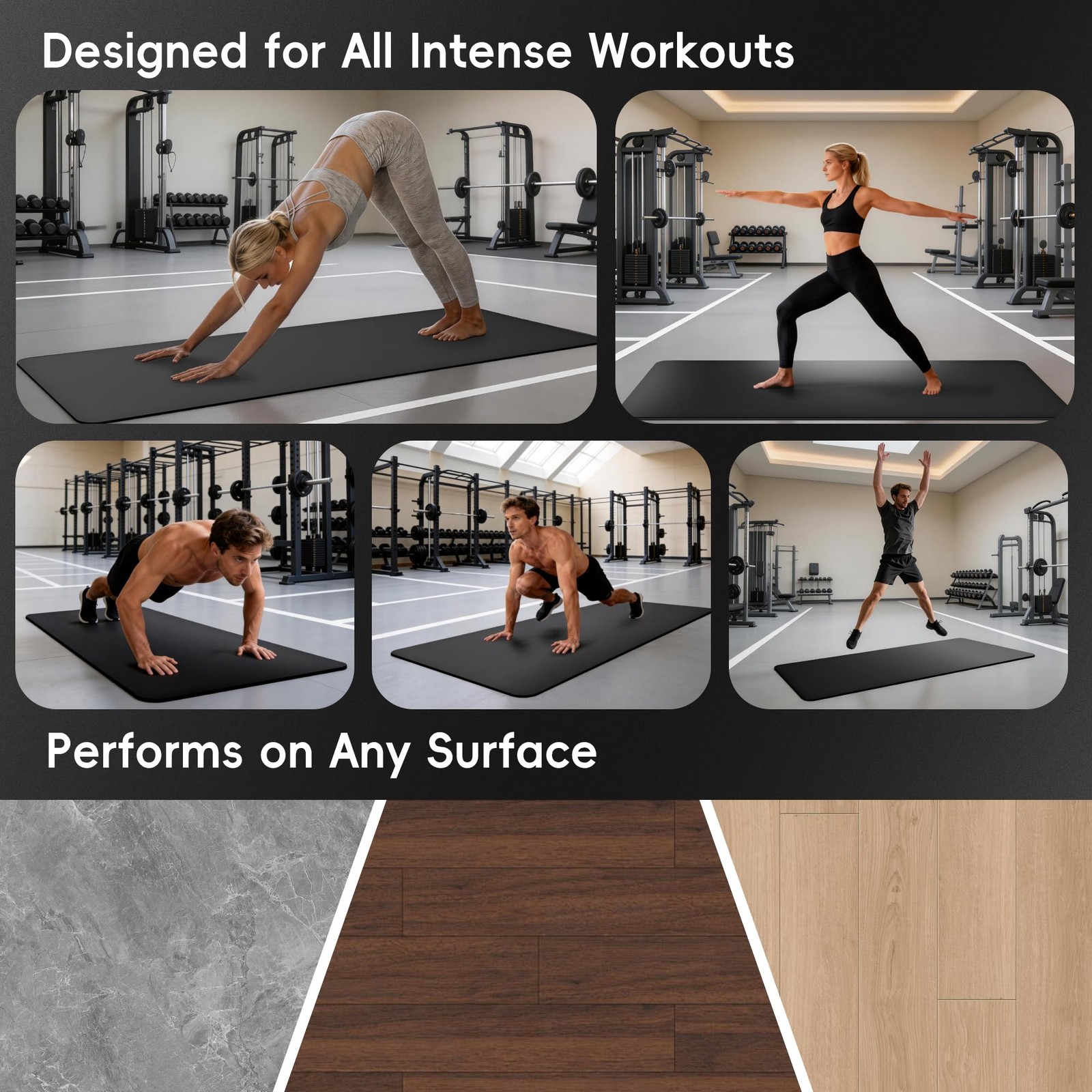 Professional PU & Natural Rubber Yoga Mat – Non Slip 5mm Thick Workout Mats f…