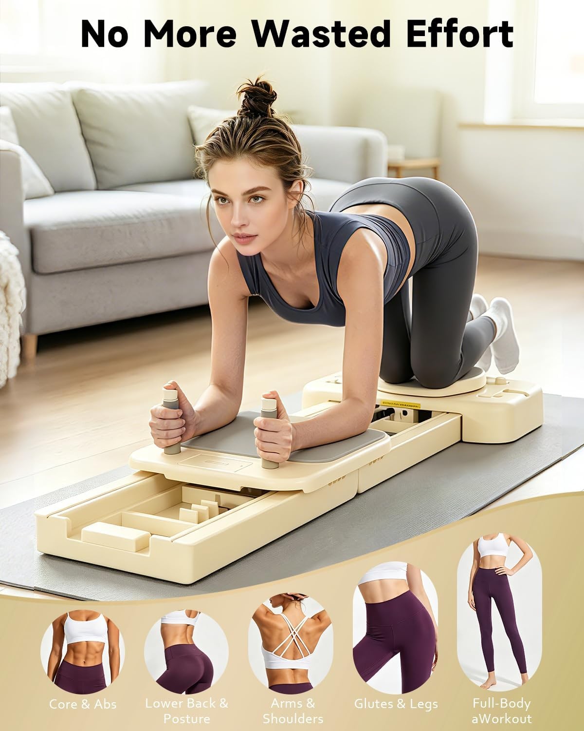 Foldable Pilates Reformer Board 2026 Portable 9-in-1 Home Workout