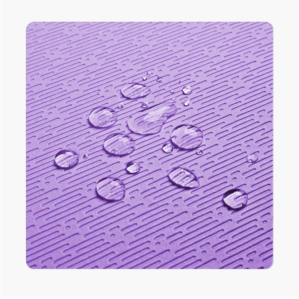 Hatha Yoga Extra Thick TPE Mat – 72&Prime;x 32&Prime; 32Wx72Lx12mm, Purple/Green