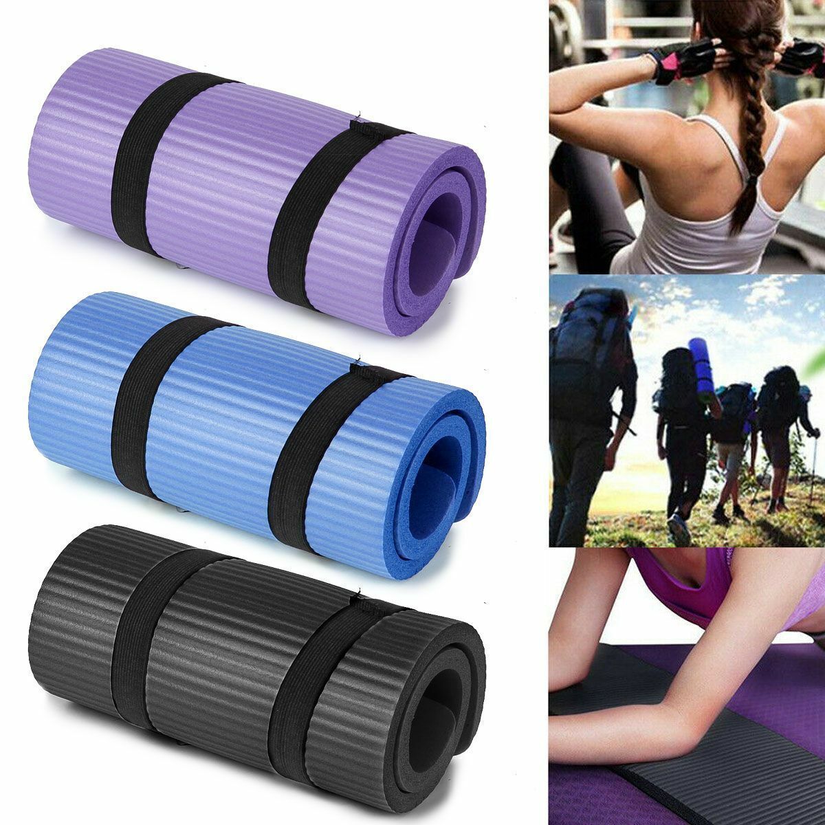 15mm Thick Yoga Mat for Home Workout Wear Resistant Exercise Mat with Strap NBR