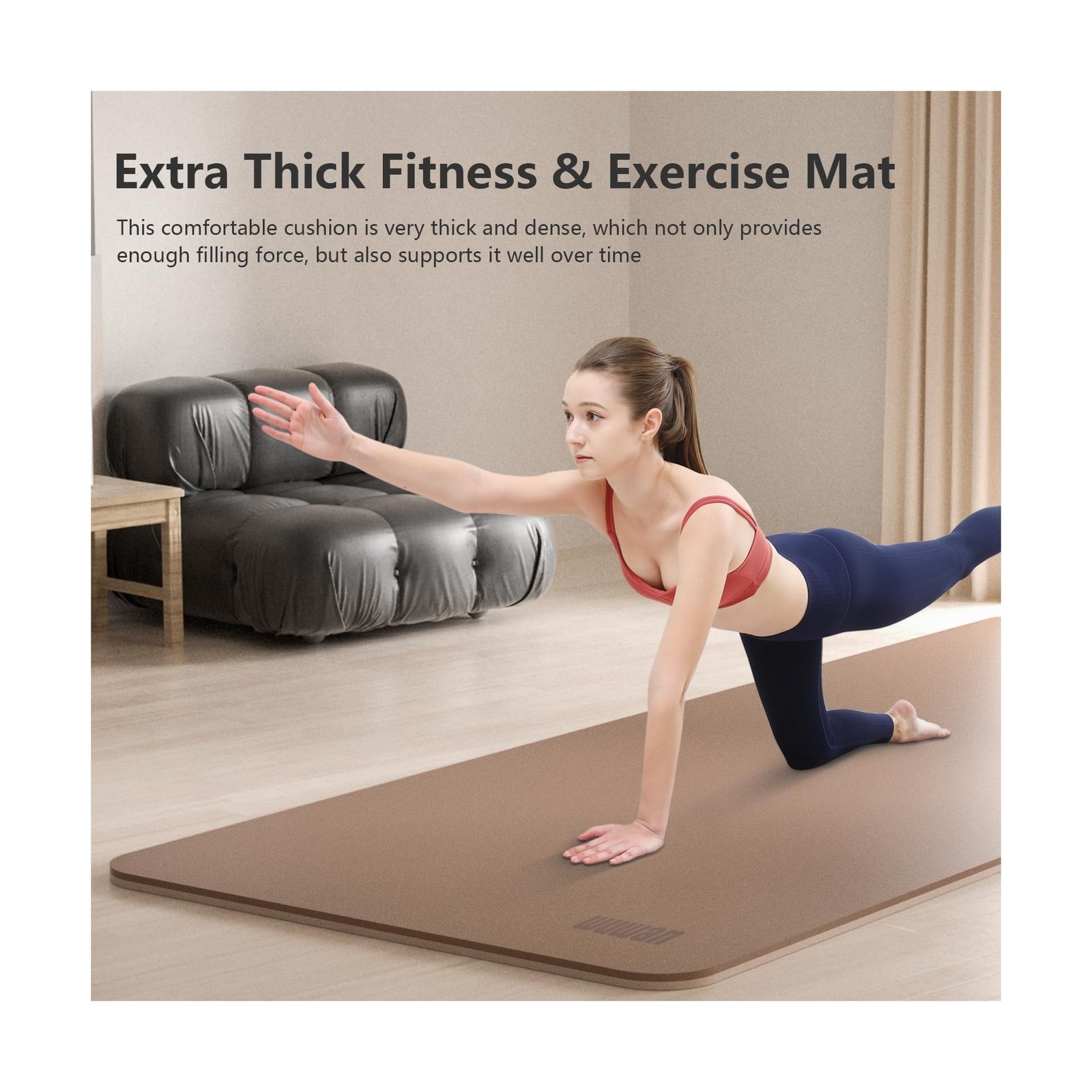Wide Yoga Mat-80cm Non Slip Extra Thick 1/3 » Fitness Exercise Mat … Fast Ship