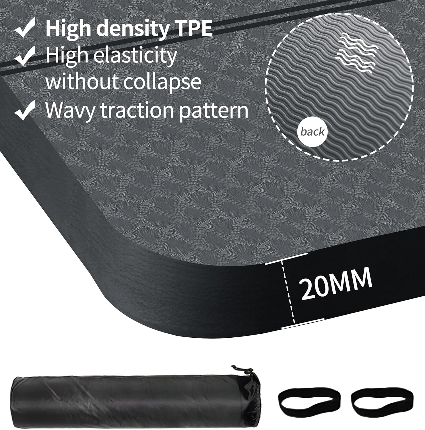 Large Exercise Mat – 15Mm/20Mm/30Mm Thick Yoga Mat | Workout Mat for Fitness, Yo