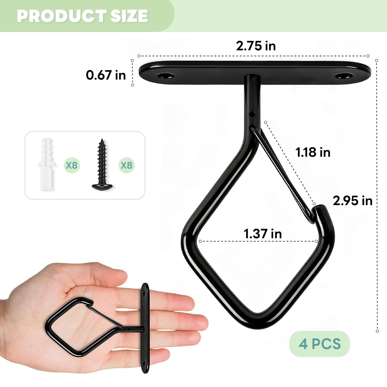 MEILIDY Ceilling Plant Hooks with Safety Buckle, 2.95 Inch Metal Heavy Duty P…