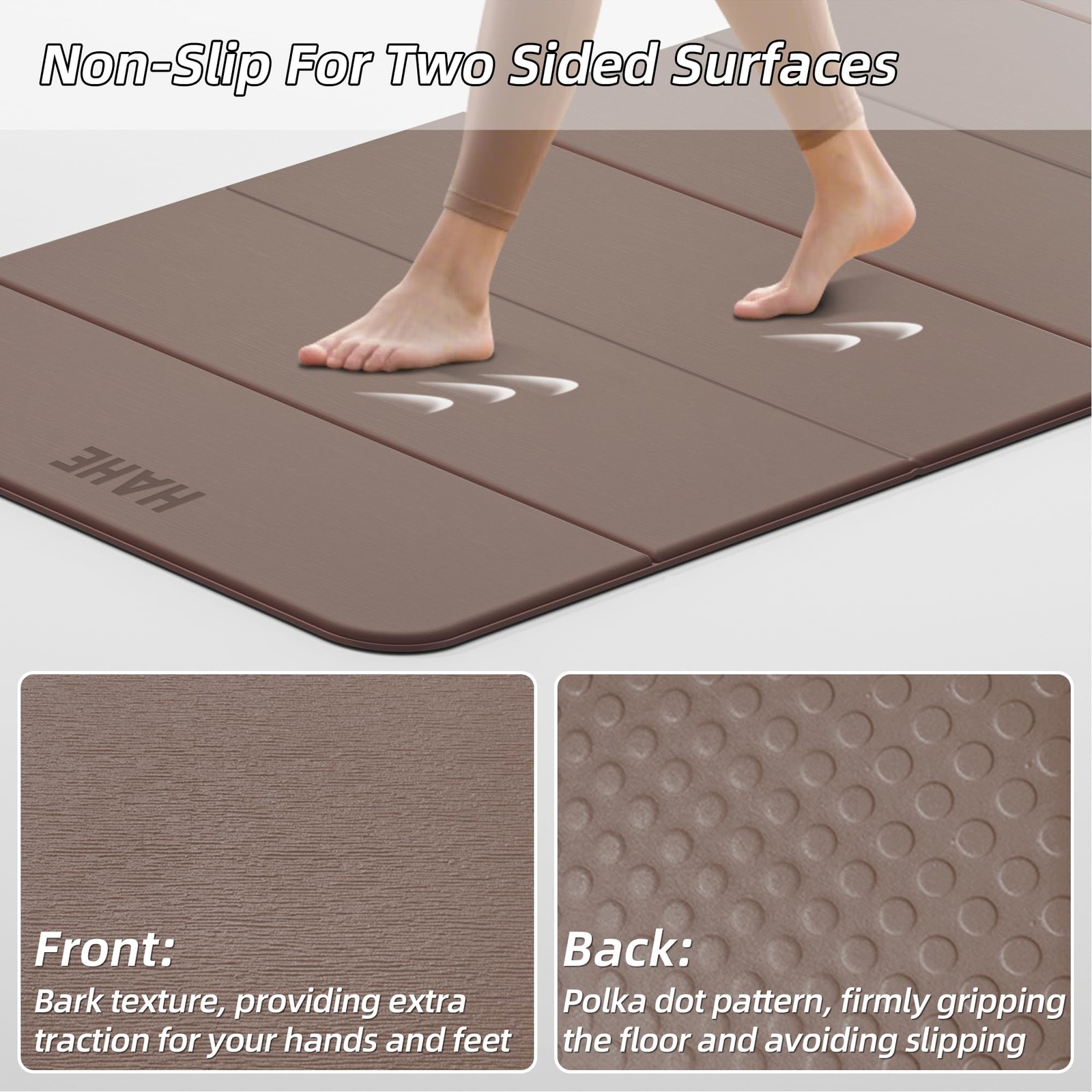 Foldable Yoga Mat,74&Prime;Lx32&Prime;Wx1/3&Prime;Thick,Folding Exercise Mat,Non-slip Wide Pila…