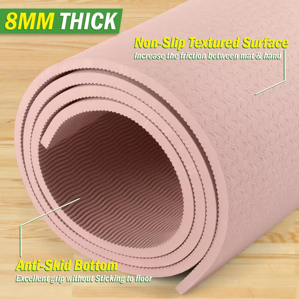 6 Ft. L X 4 Ft. W – 8Mm Thick – 24 Sq. Ft – Non-Slip Large Yoga Workout Mat by