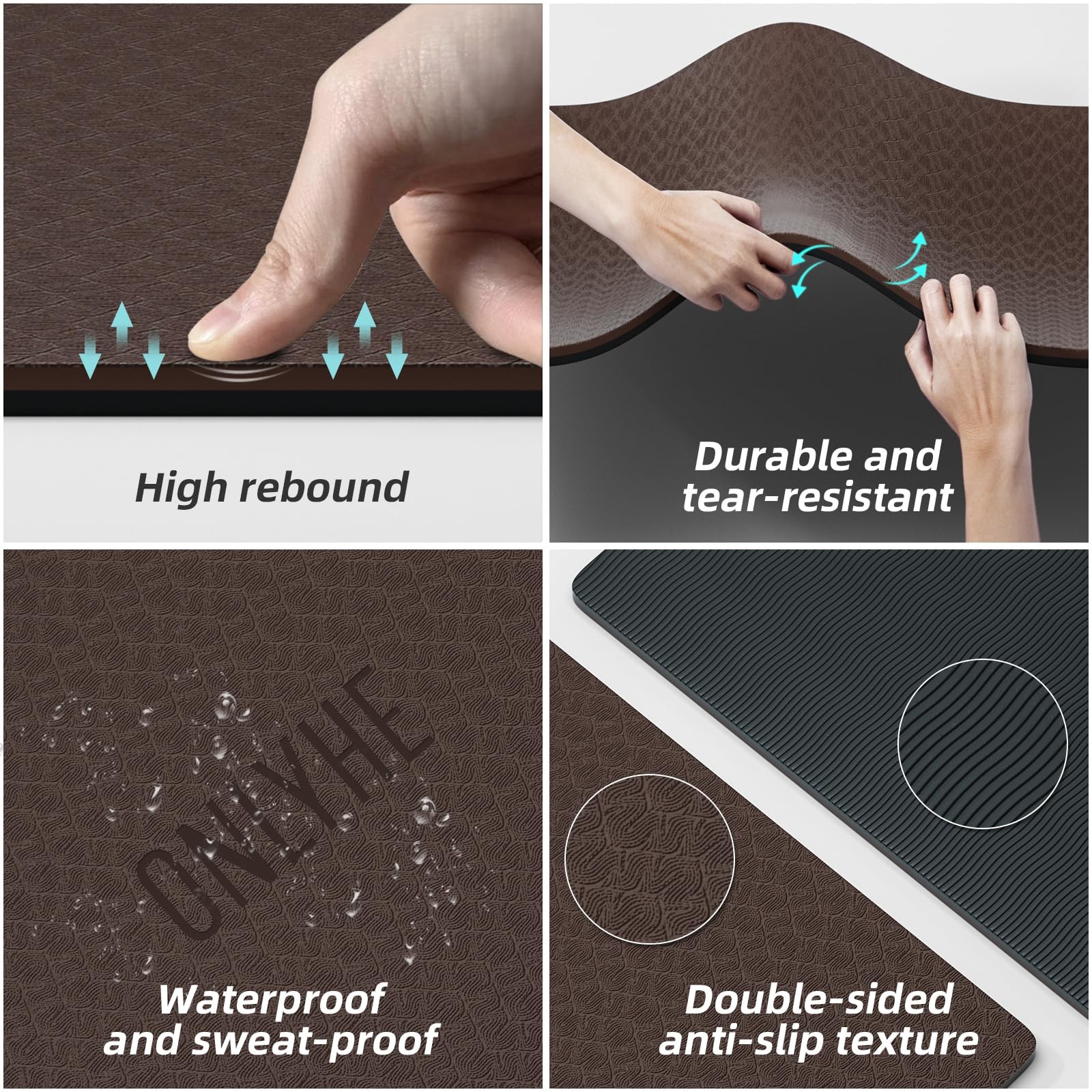 Yoga Mat Thick (8mm) Exercise Mat Non-Slip Ripstop Pilates Mat for Women and …