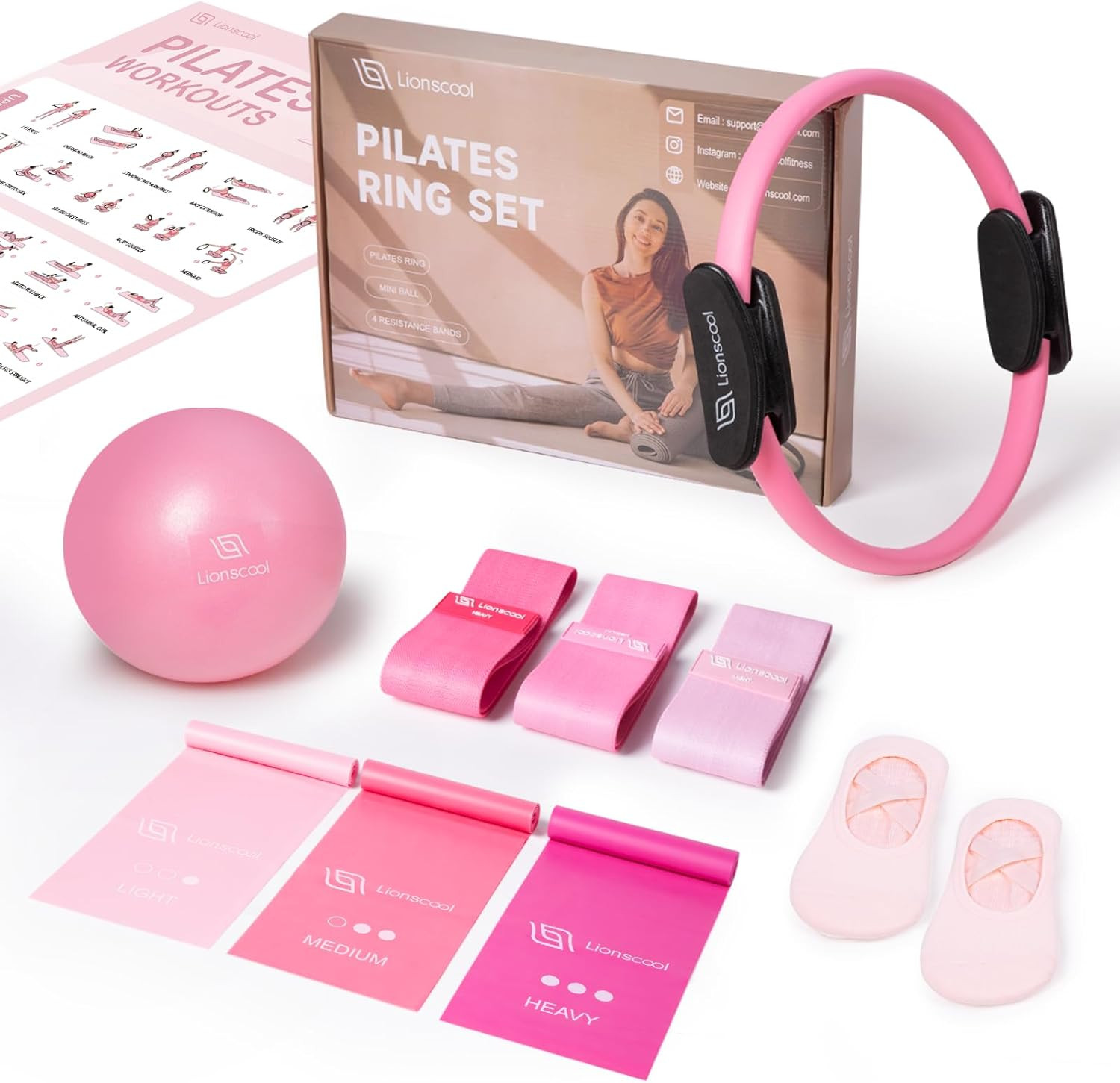 Pilates Ring Set – 14&Prime; Anti-Deformation Magic Circle with Padded Handles, Mini B