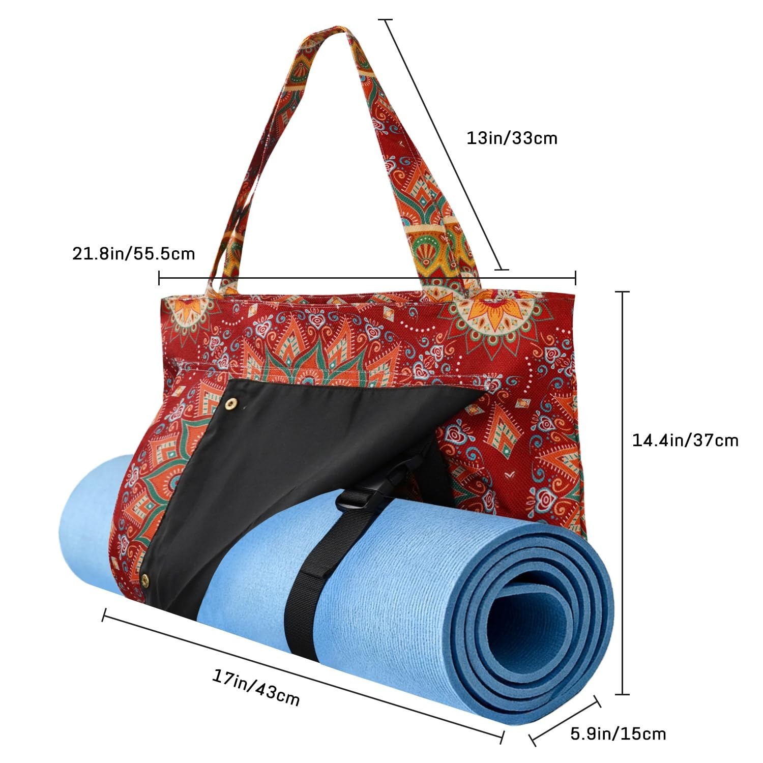 Mandala Yoga Mat Bag Large Yoga Bags and Carrier Fits All Your Stuff Yoga Tot…