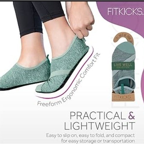 FITKICKS Yoga Fitness Pilates Indoor Outdoor Shoes Rubber Sole Women XL 10 11
