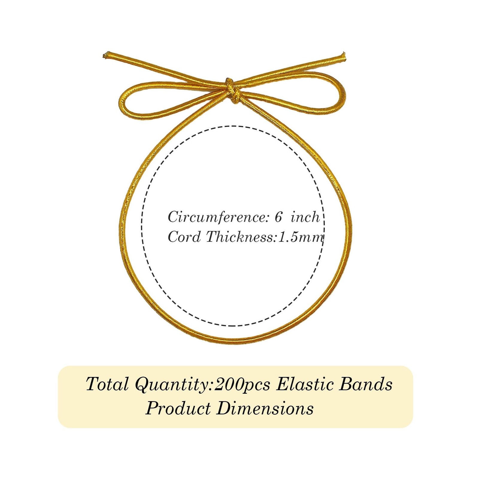 200 Pcs Stretch Loops Metallic Elastic Cord Pre Tied Ornament S… USA FAST SHIP