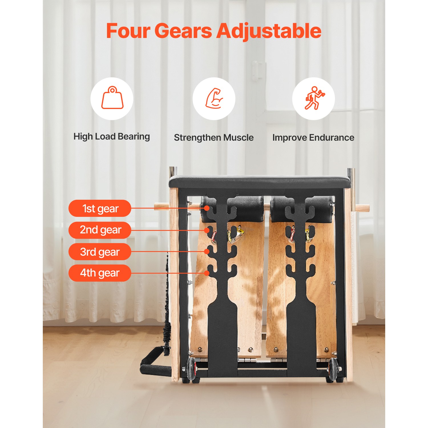 Pilates Chair Split-Pedal Stability Combo Chairs Full-Body Workout with Handles