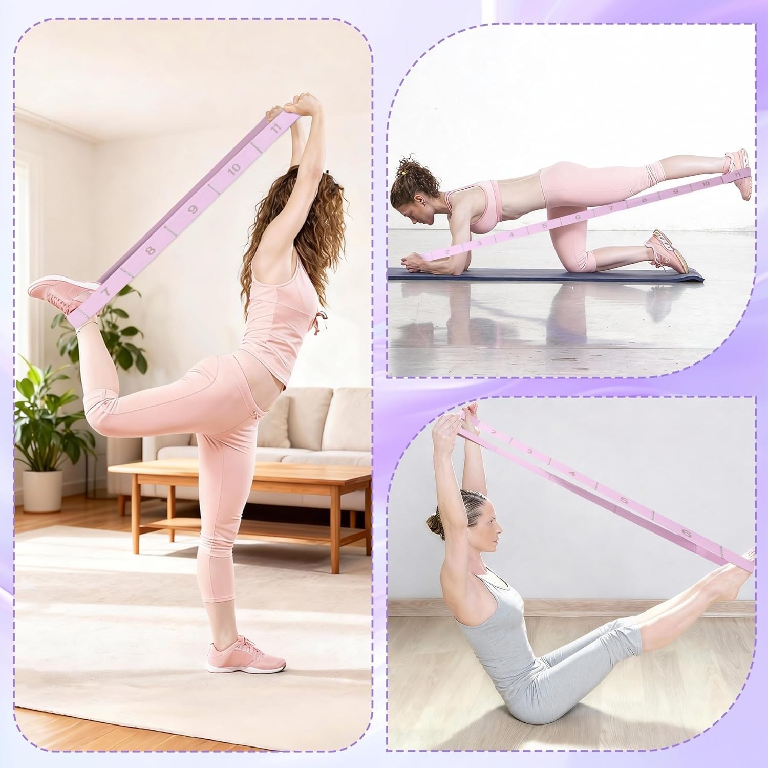 Stretching Strap with 11 Loops for Yoga Pilates Dance Flexibility Training