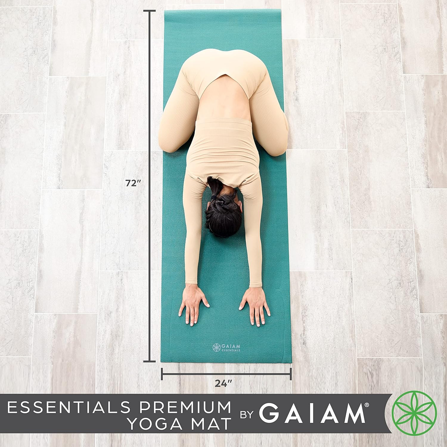 Premium Yoga Mat 72&Prime;x24&Prime; Non-Slip Fitness Exercise Mat w/ Carry Sling Strap 1/4&Prime;