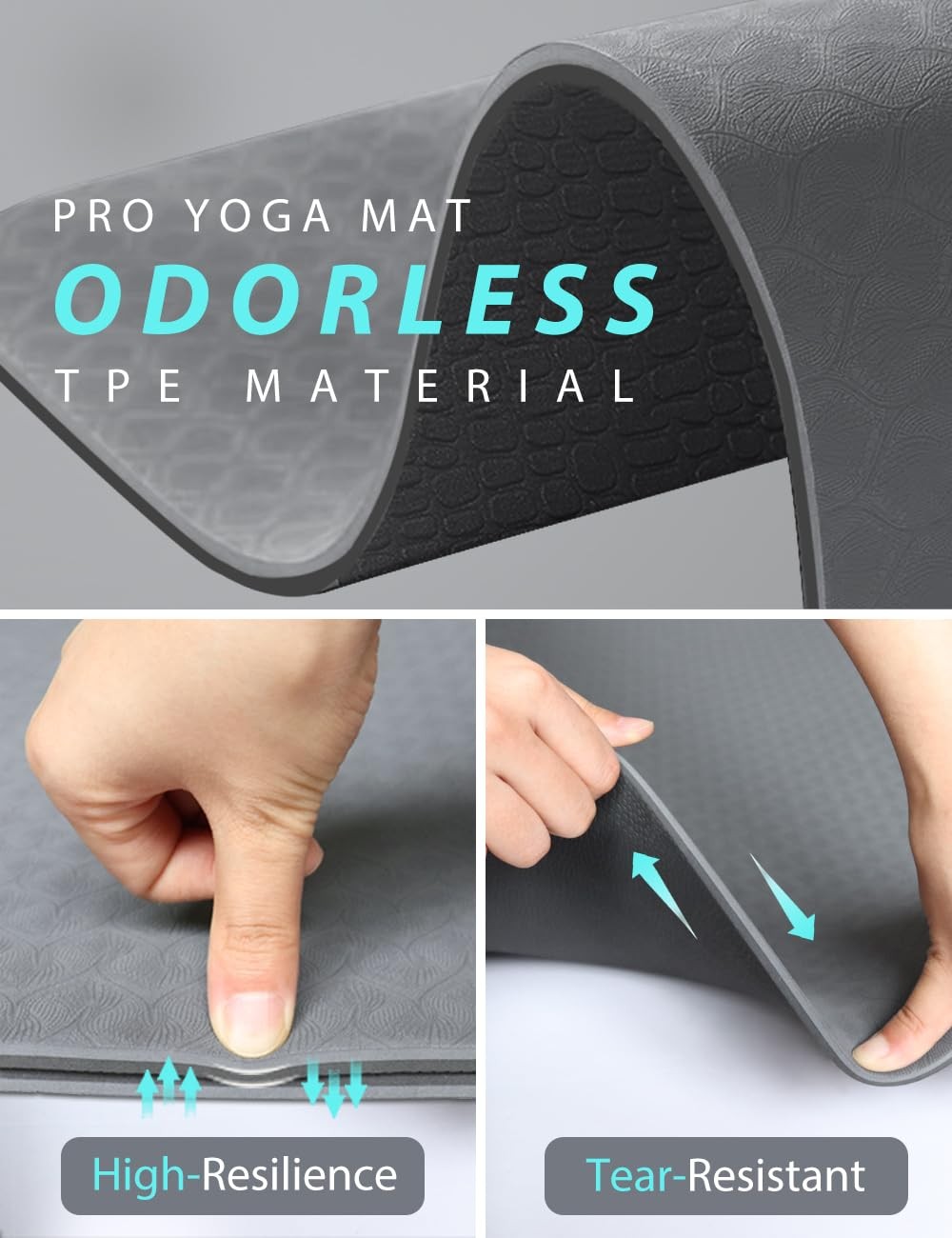 Yoga Mat Double-Sided Non Slip, 72 » x 32 » x 7mm – Extra Wide & Thick Yoga M…