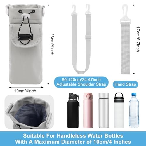 Adjustable Grey Strap Water Bottle Holder with Strap Carrier