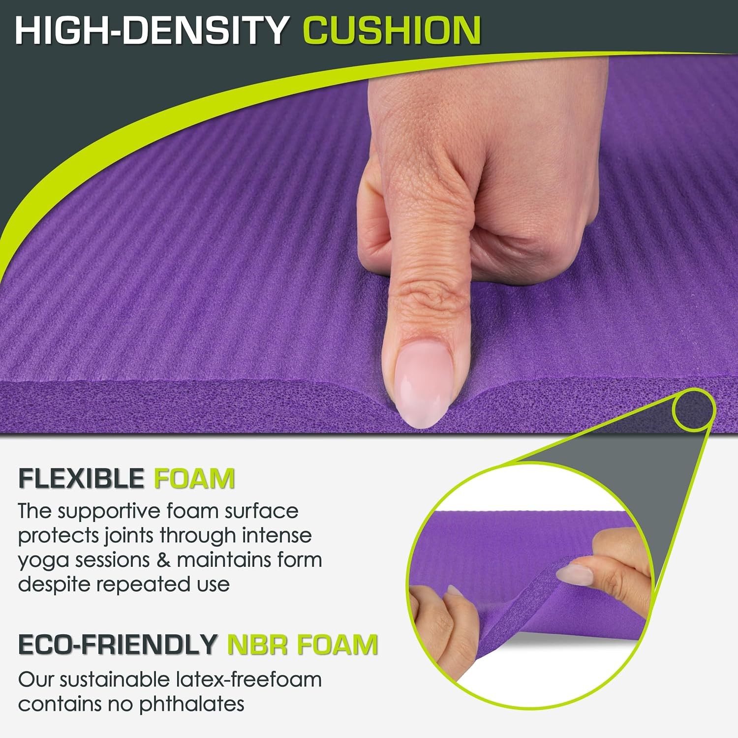 ProsourceFit Extra Thick Yoga Knee Pad and Elbow Cushion 15mm (5/8”) Fits