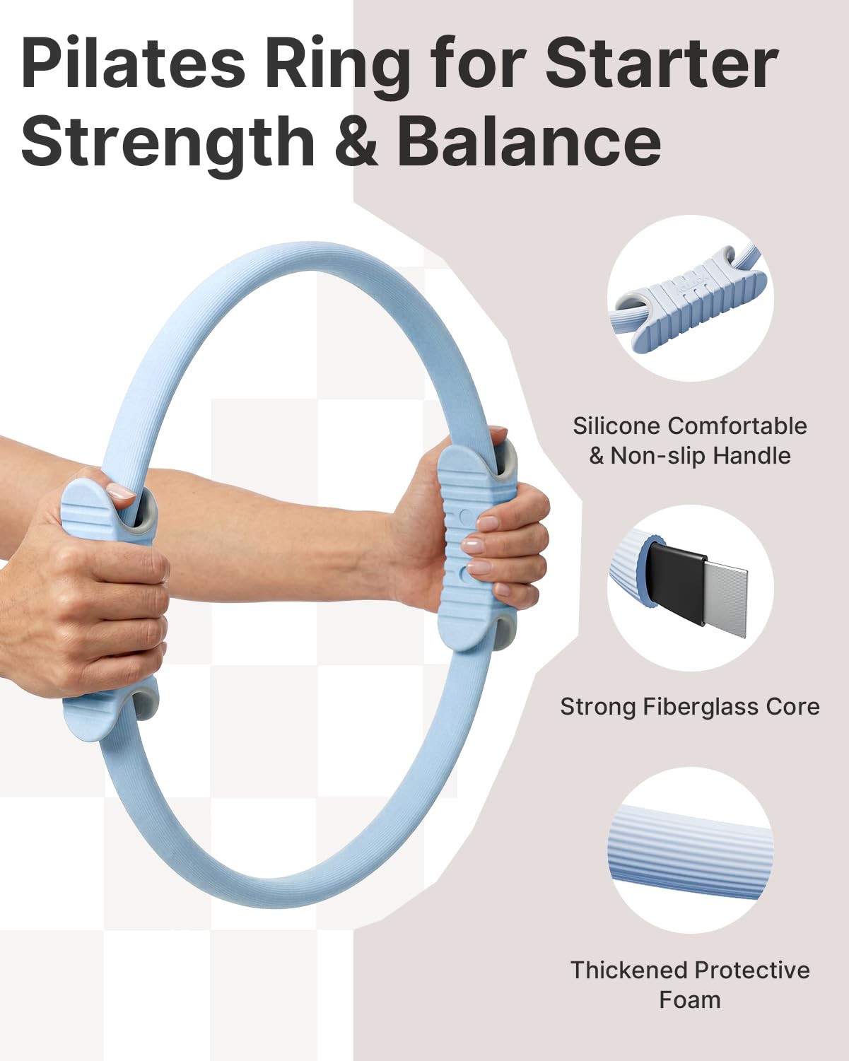 13.5 Inch Pilates Ring and Ball Set, Figure 8 Resistance Bands, Stretch Bands…