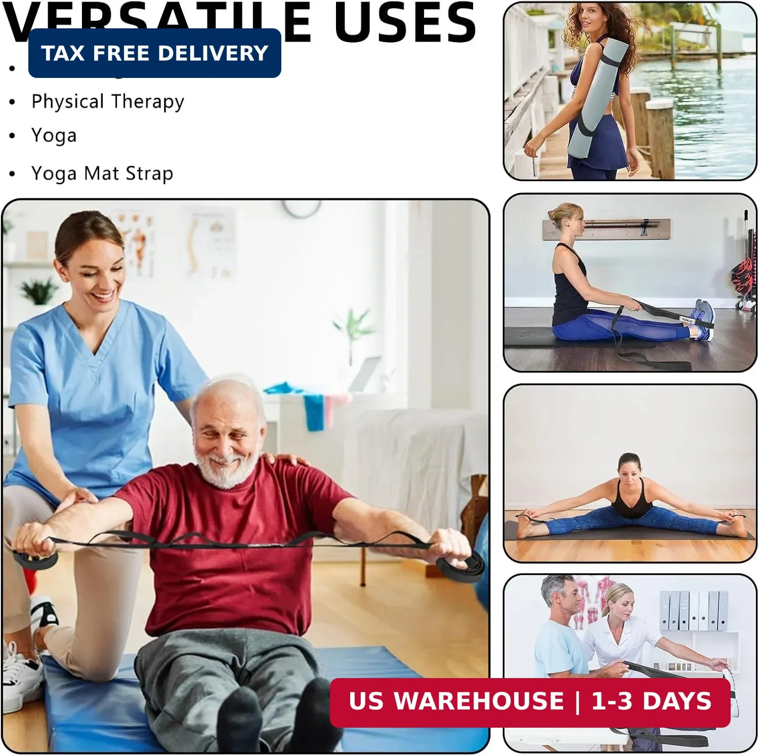 Stretching Strap Yoga Strap for Physical Therapy Stretch Out Straps for Home