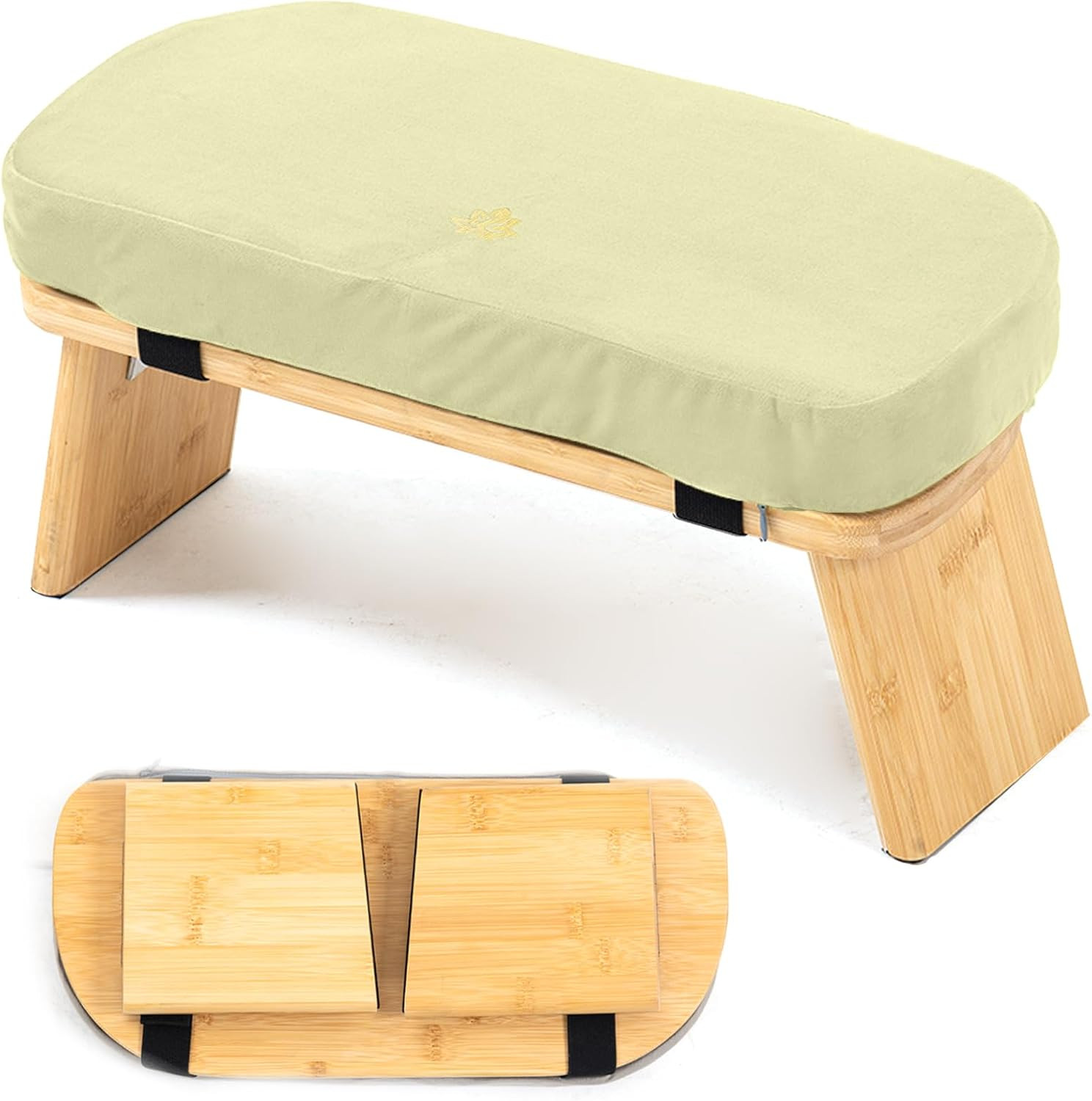 Meditation Bench, Bamboo Meditation Stool, Folding Kneeling Meditation Bench, Se
