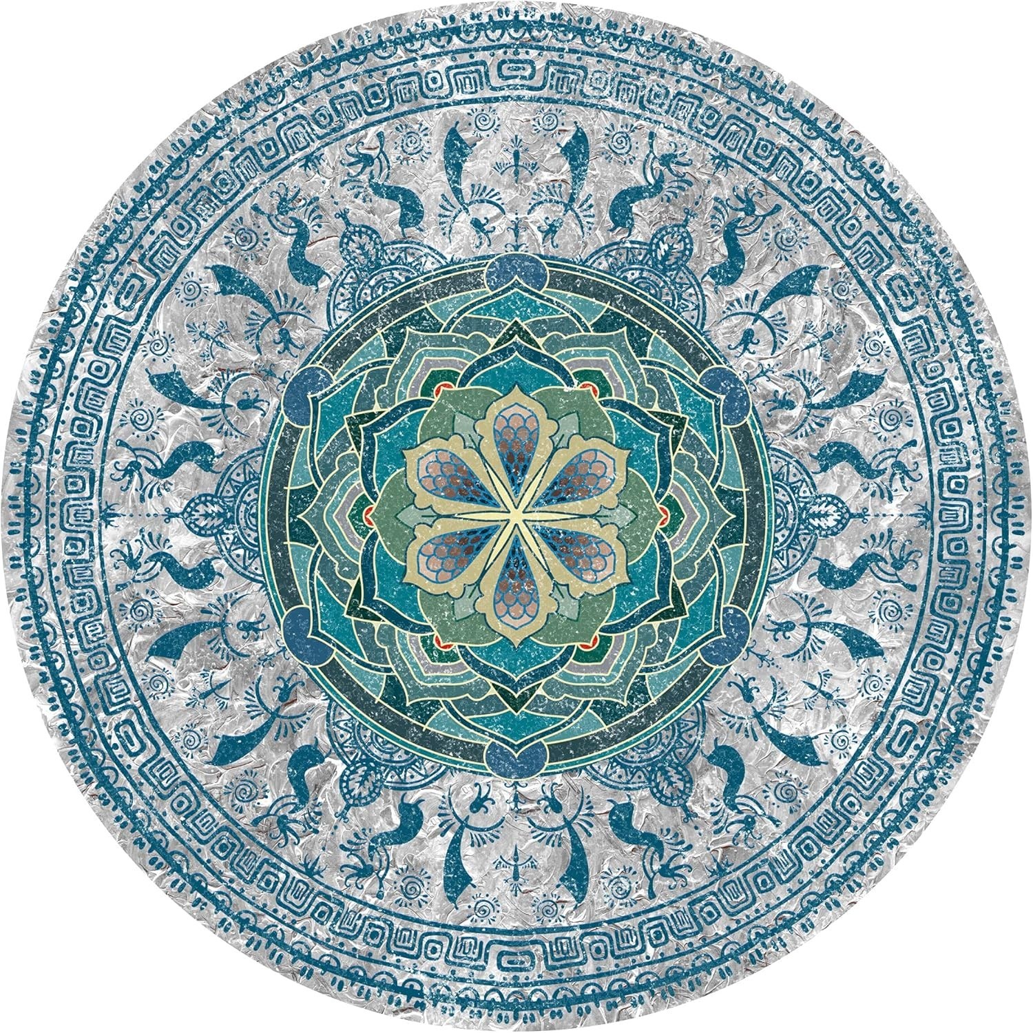 Large Round Yoga Mat 4.6’ x 3.5mm for Exercise Premium Extra Thick, Ultra Com…