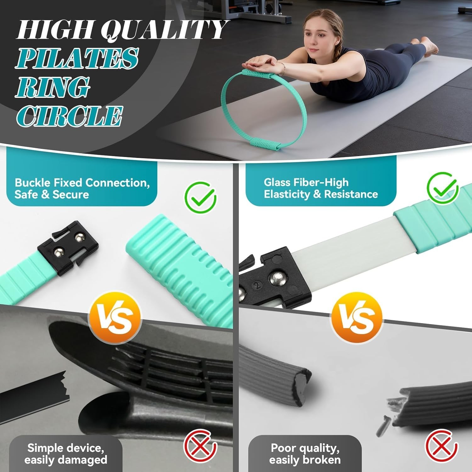 Pilates Ring, Silicone Magic Pilates Rings, Lightweight & Durable Flexible Fi…