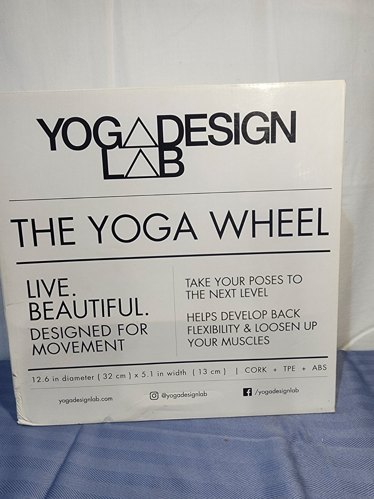 Yoga Design Lab Mandala Black Yoga Wheel 12.6&Prime; Diameter Natural Cork ABS TPE