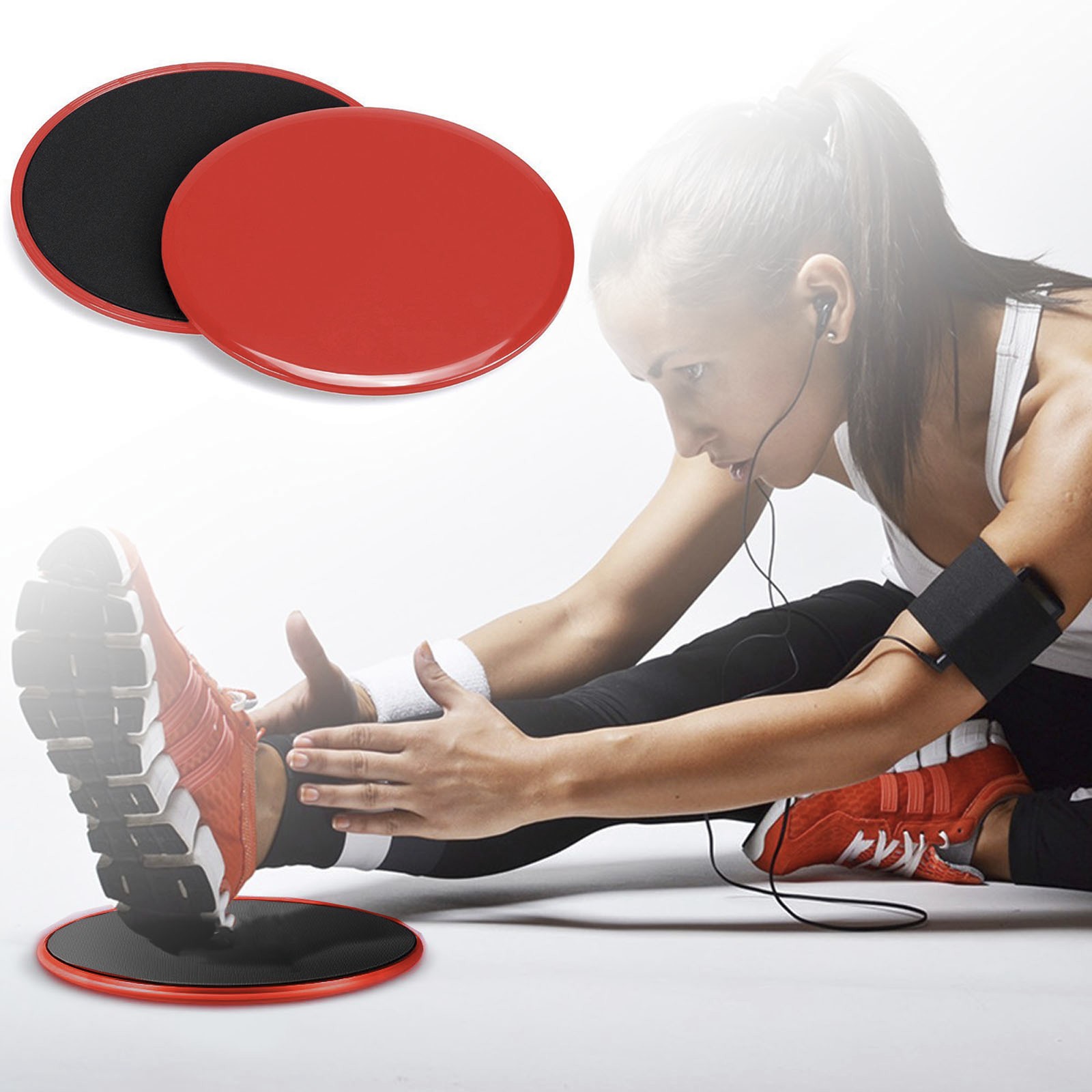 Gift for Pilates Lovers Core Exercise Sliders, 1-Pair Red