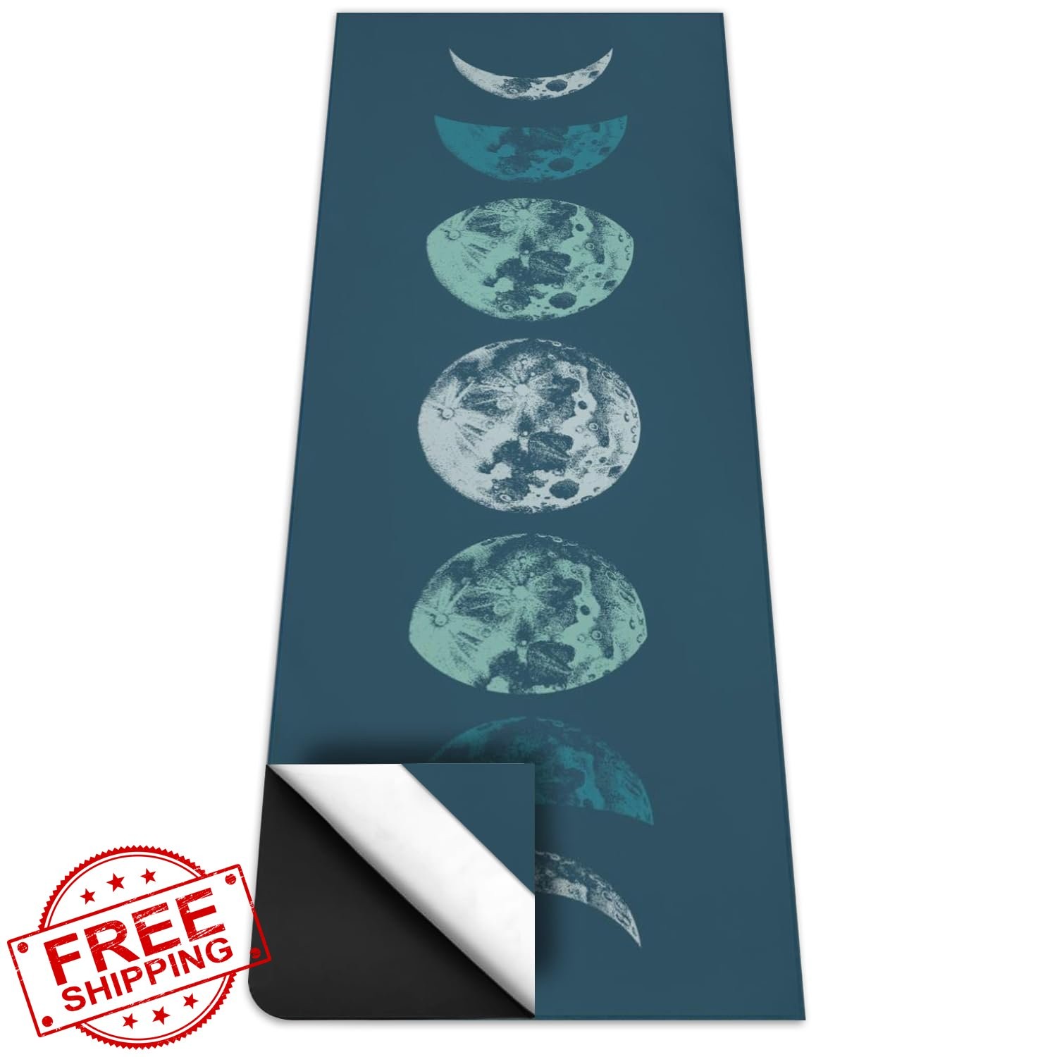 HOT Yoga Mat Towel Non Slip Sweat Absorbent Travel Bag 70×26 Moon-01