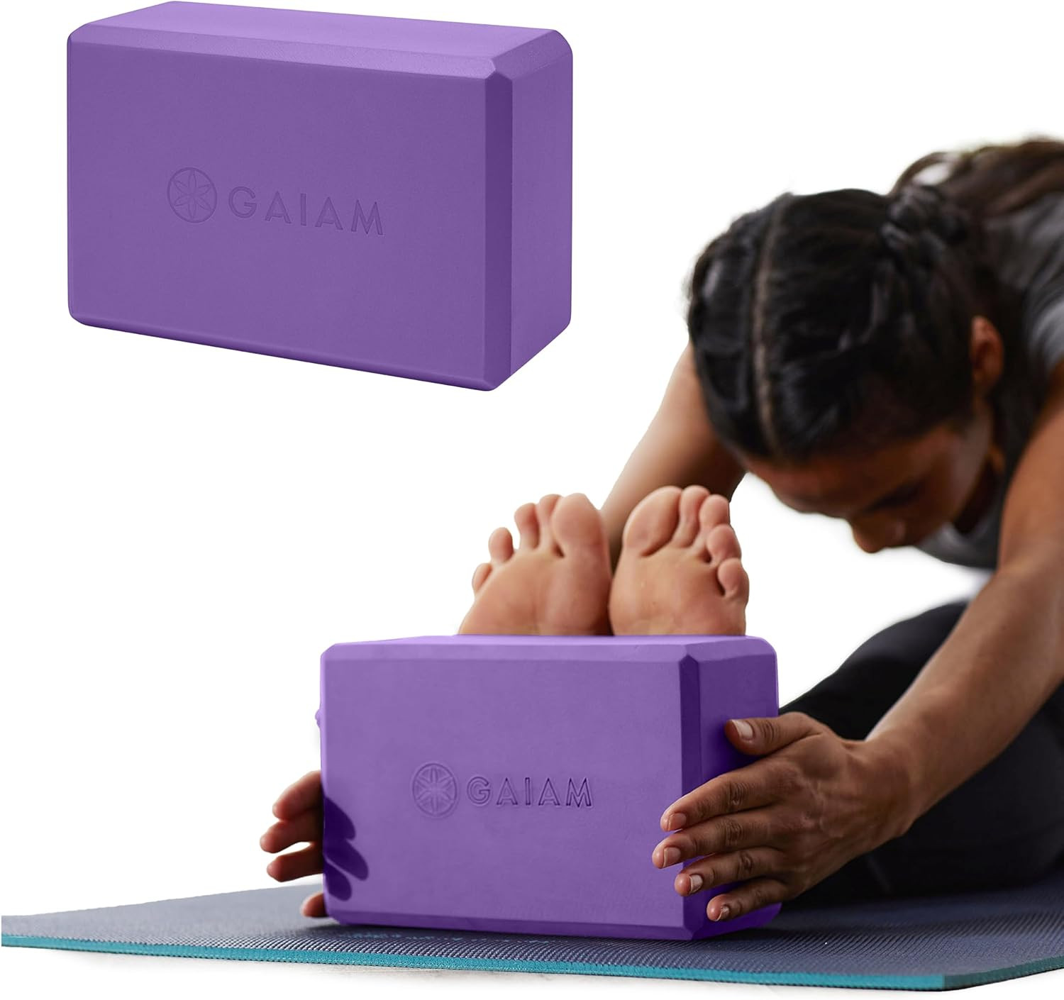 Gaiam Yoga Block – Supportive Latex-Free Eva Foam – Soft Non-Slip Surface with B