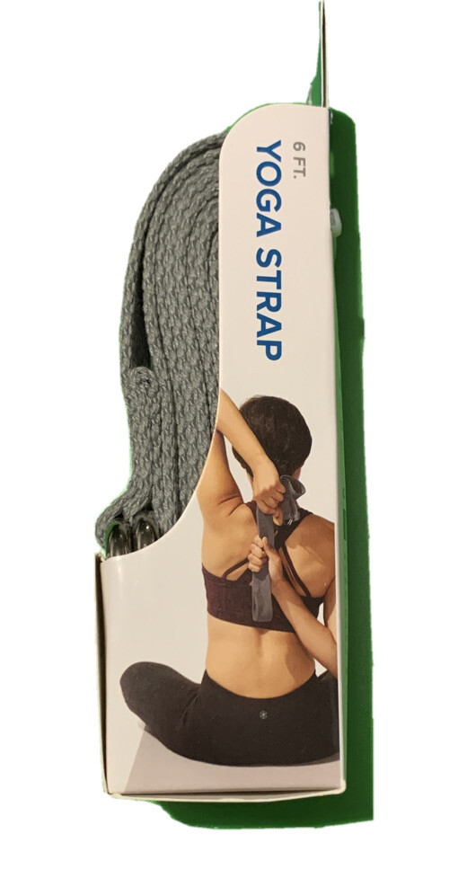 Evolve Yoga Strap Gray 6 Feet Machine Washable 100% Polyester Durable D-Ring