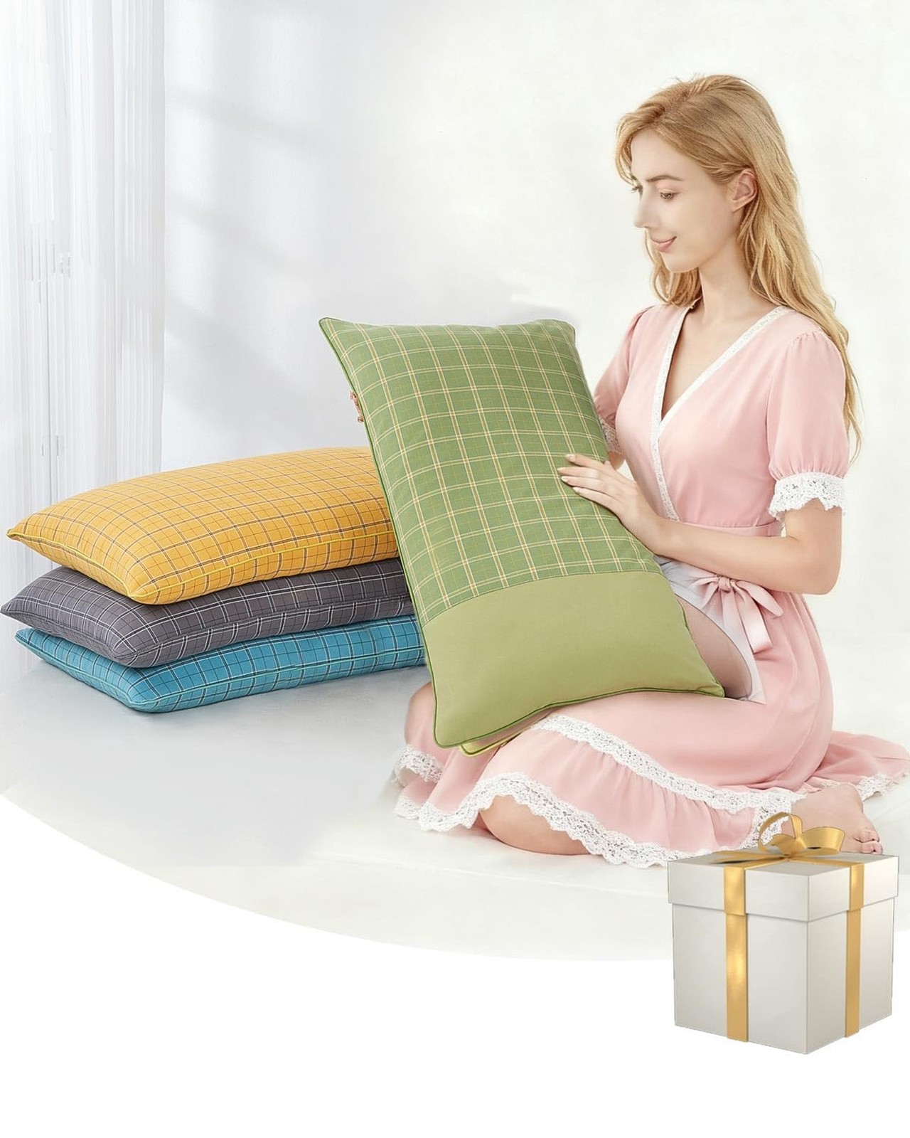 Breathable Cool Buckwheat Pillow,23.6&Prime;x13.7&Prime; Adjustable Fill and Firmness, Fi…