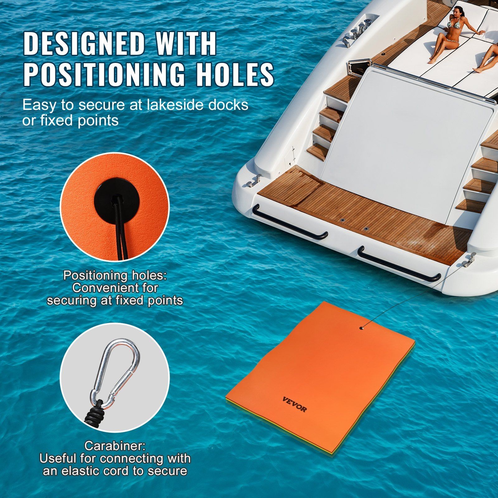 9x6ft Floating Water Mat 3-Layer 1.3in XPE Foam Rock-Skin Abrasion-Resistant