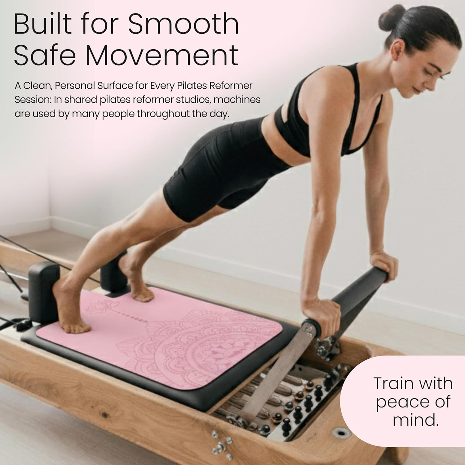 Non-Slip Pilates Reformer Mat Cover with Grip Socks and Washable Towel