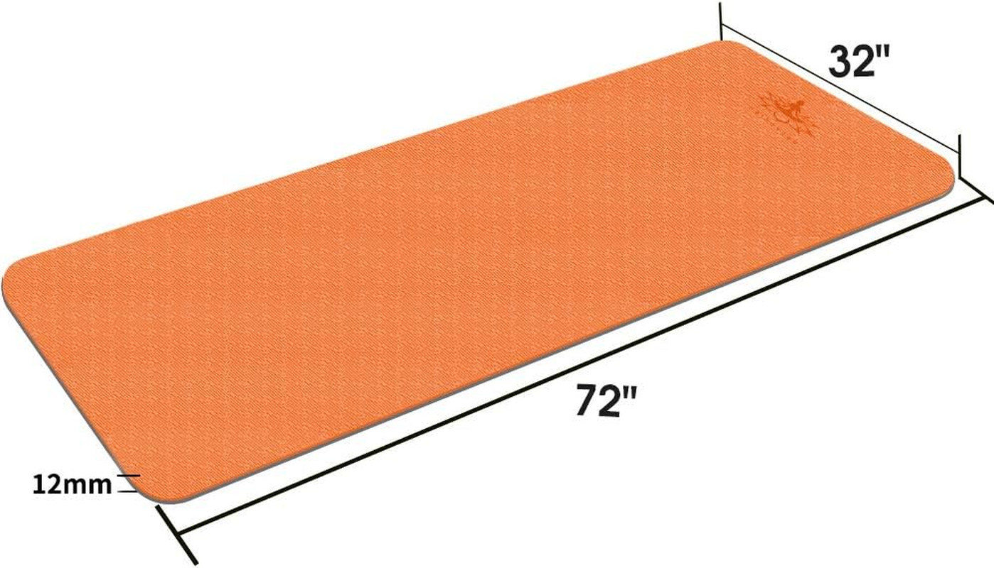 Extra Thick TPE Yoga Mat – 72&Prime;X 32&Prime; Thickness 1/2 Inch -Eco Friendly SGS Certifi