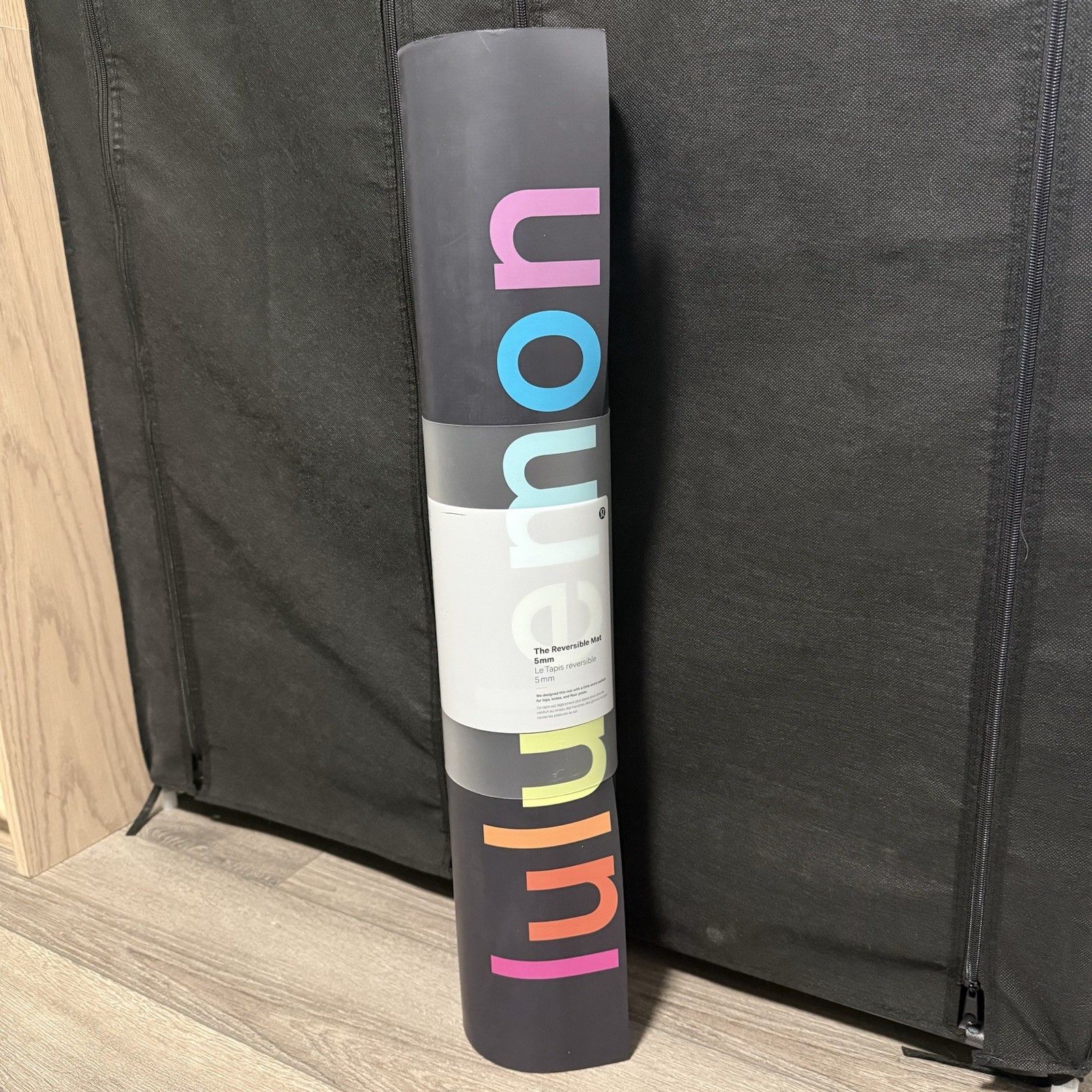 Lululemon Yoga Reversible The Mat 5mm Wordmark Sonic Pink 71&Prime;x 26&Prime; rainbow black