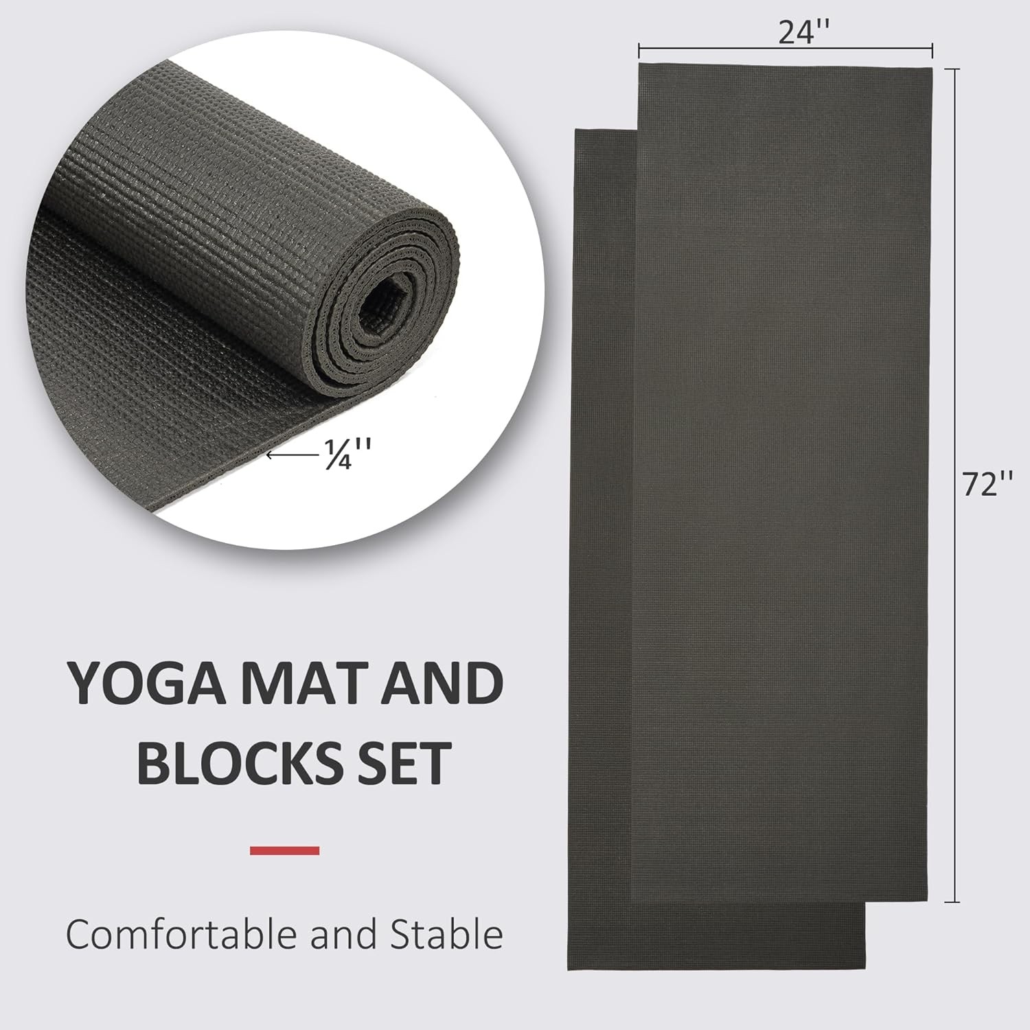 0.25-Inch High-Density Yoga Mat with Dual-Sided Non-Slip Grip | Cushioned