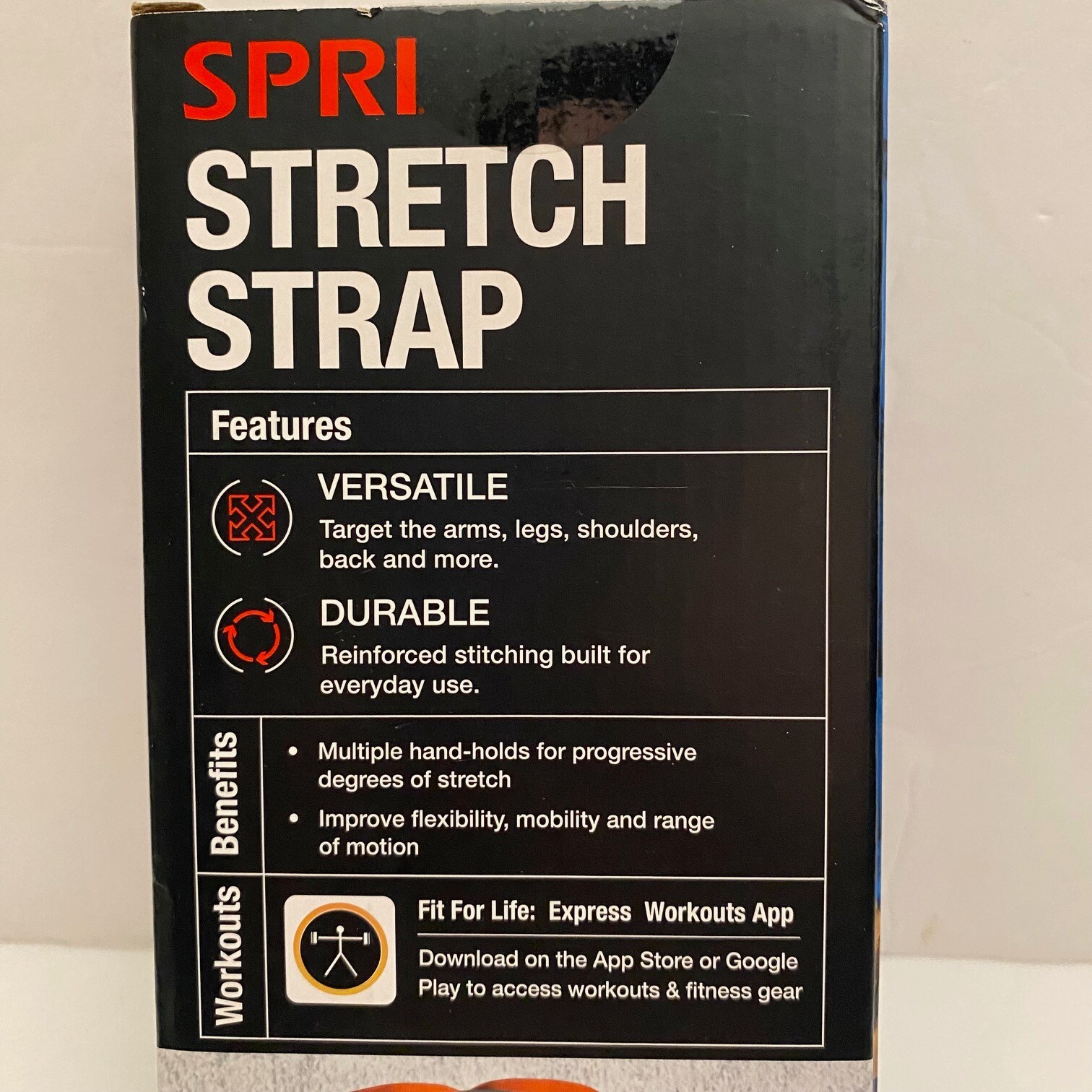 SPRI 8 Ft Stretch Strap Yoga/Pilates/Physical Therapy -Improve Flexibility