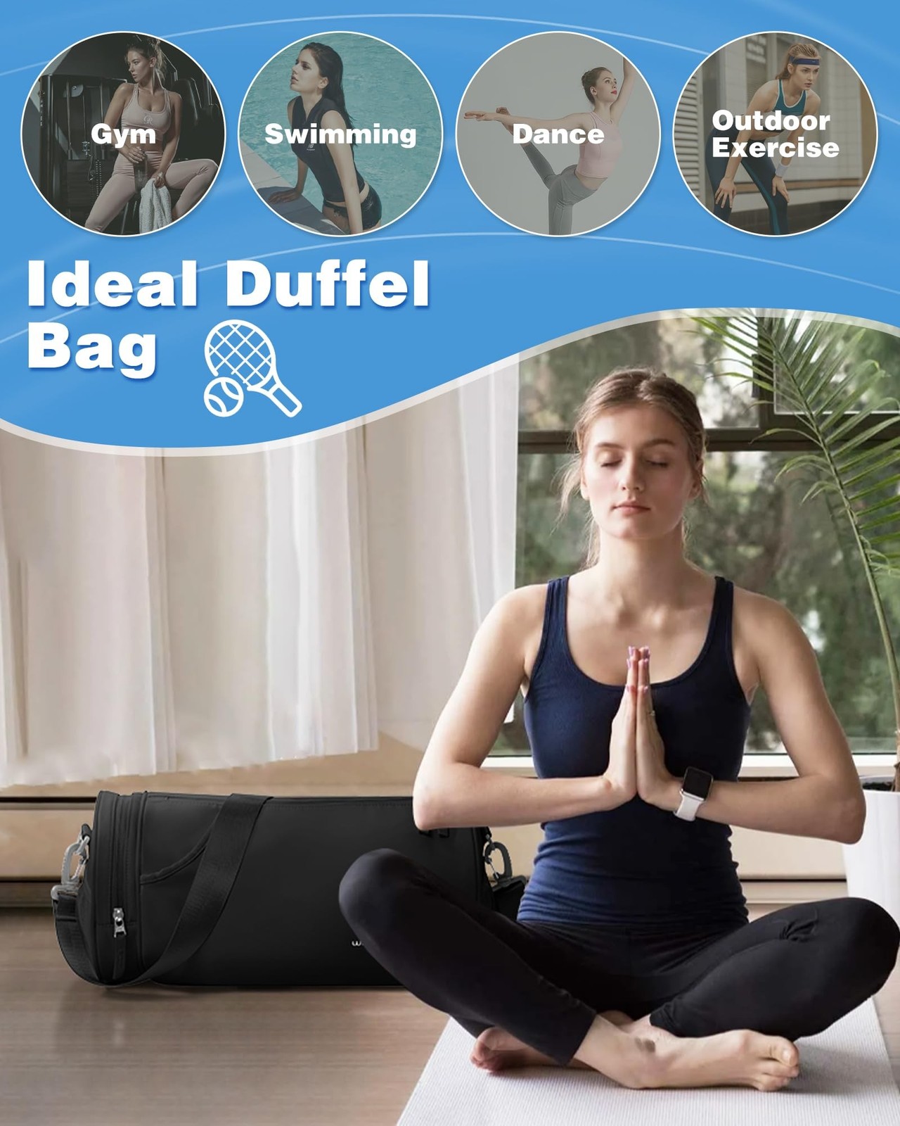 Small Gym Bag for Women,Waterproof Mini Duffle Bag Womens Spotrs WorkoutBags …